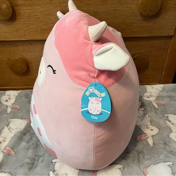 Squishmallows Clay the pink Cow 16" NWT - Picture 2 of 4